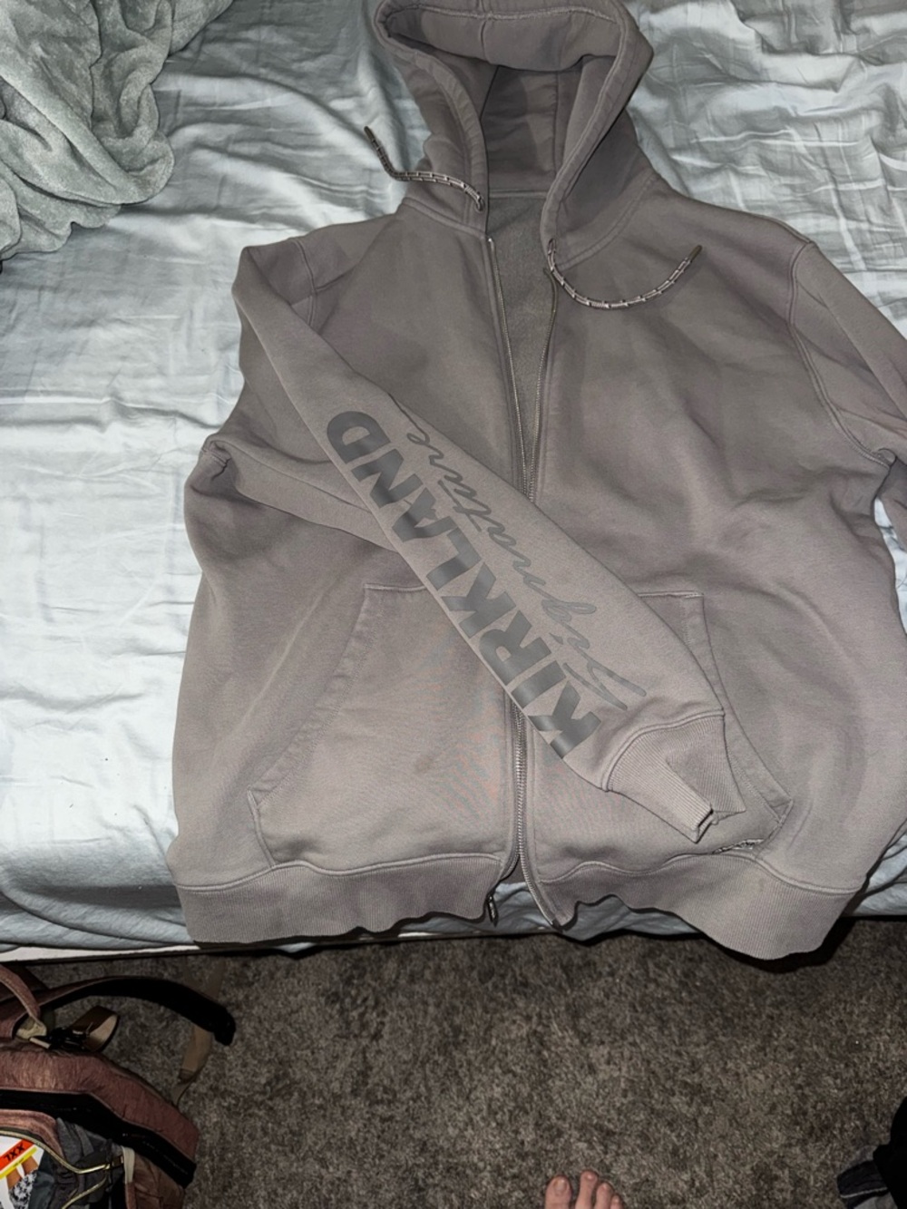Kirkland Signature Taupe Full-Zip Hoodie